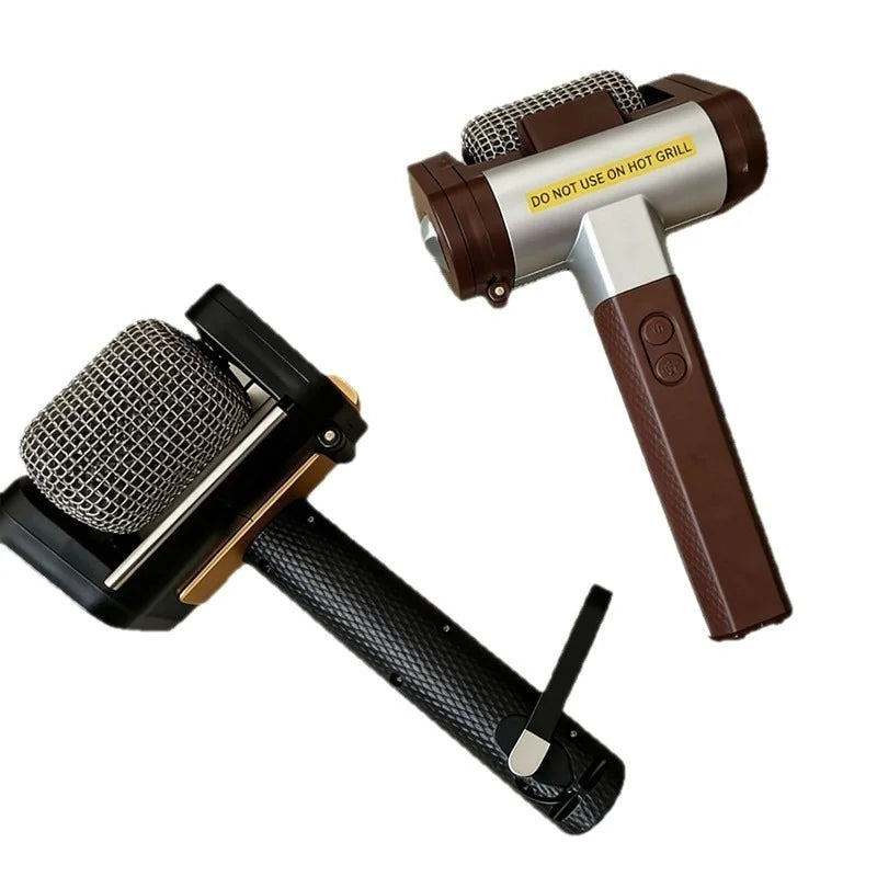 Rechargeable Electric BBQ Grill Brush with LED Light & Replaceable Heads | Stainless Steel