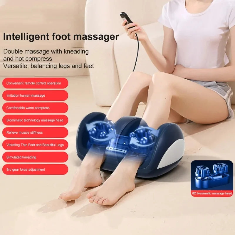 Electric Foot & Calf Massager with Heat – Deep Tissue Roller for Muscle Recovery & Blood Circulation