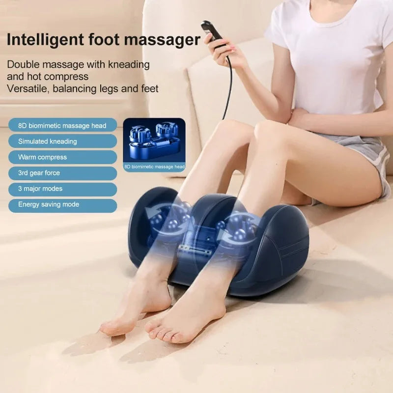 Electric Foot & Calf Massager with Heat – Deep Tissue Roller for Muscle Recovery & Blood Circulation
